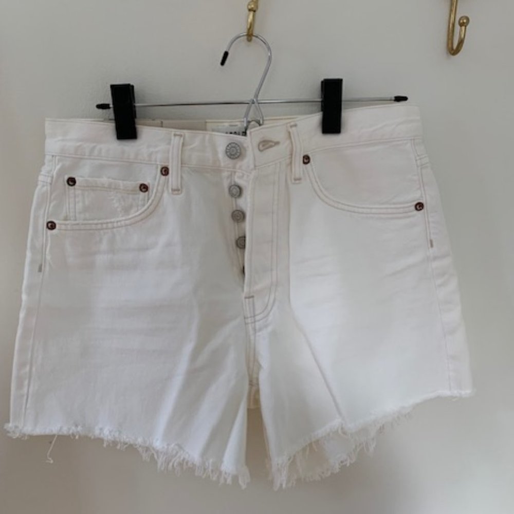 Agolde Parker Long Short, Panna Cotta, Size 27, NWT